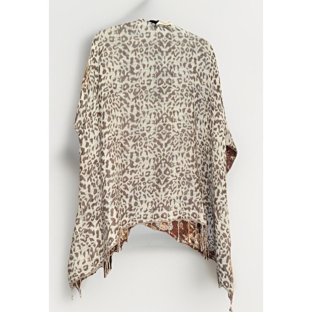 Soft Surroundings Pasha Pumpkin Wool Leopard Print Cardigan Womens Sz X/XL - Picture 2 of 7